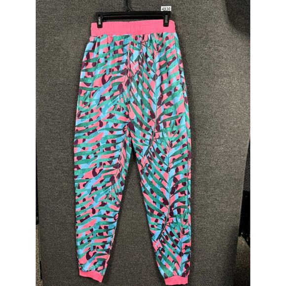 Sassy Jones Track Suit Womens Medium Pink Teal Tropical Jacket Joggers Set NEW - Picture 7 of 16